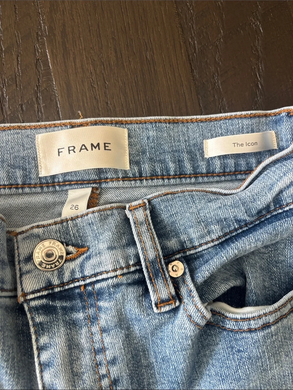 Frame The Icon Raw Hem Flare Jeans